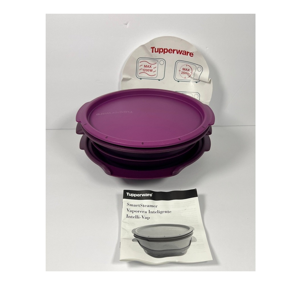 Tupperware Smart Steamer Microwave Multi Cooker 4- Piece Set Purple NEW
